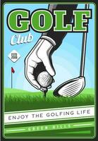 golf club manifesto, golf sport vettore retrò carta