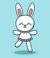 carino cartone animato coniglio, coniglietto, carino animale vettore