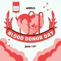 mondo sangue donatore giorno celebrazione sociale media design modello vettore