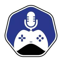 gamepad e Podcast logo design modello. vettore