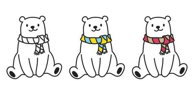 orso vettore polare orso sciarpa icona logo cartone animato personaggio illustrazione