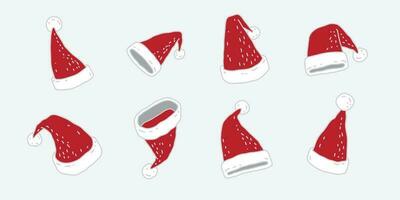 Natale cappello vettore icona rosso Santa cappello cartone animato illustrazione scarabocchio