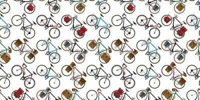 bicicletta senza soluzione di continuità modello vettore Ciclismo isolato Vintage ▾ sfondo ripetere sfondo illustrazione grafico