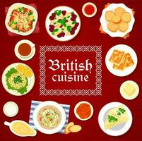 Britannico cucina pasti menù copertina vettore modello