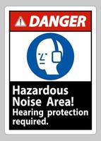 segnale di pericolo zona rumorosa pericolosa protezione dell'udito richiesta vettore