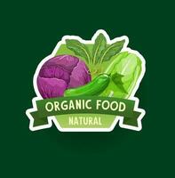 biologico azienda agricola verdura vettore etichetta o icona