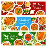 italiano cibo, Italia cucina cartone animato vettore banner