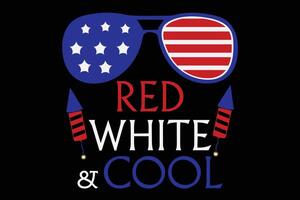 rosso bianca e freddo 4 ° di luglio maglietta vettore