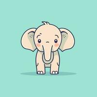 Questo carino kawaii elefante illustrazione è Perfetto per qualunque progetto quello esigenze un adorabile tocco. vettore