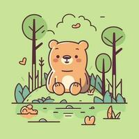 un' affascinante e adorabile kawaii orso illustrazione, Perfetto per uso nel figli di libri, siti web, o come un' carino portafortuna per qualunque marca o produc vettore