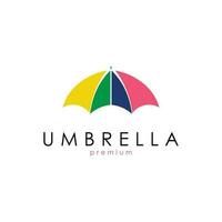 colorato ombrello logo modello con semplice concetto vettore