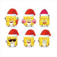 Santa Claus emoticon con oro primo pulsante cartone animato personaggio vettore