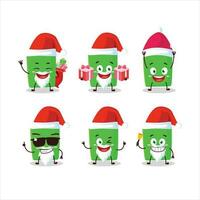 Santa Claus emoticon con nuovo verde evidenziatore cartone animato personaggio vettore