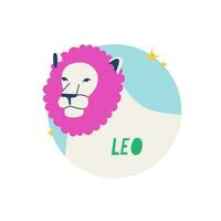 Leo zodiaco cartello. il quinto simbolo di il oroscopo. astrologico cartello di quelli Nato nel agosto. vettore illustrazione per design.