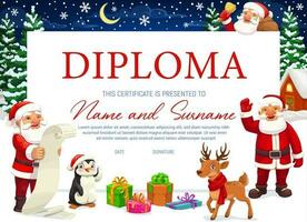 diploma certificato con Natale sfondo vettore