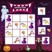 bambini sudoku gioco con Halloween vacanza ossequi vettore