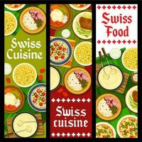 svizzero cucina ristorante menù pasti vettore banner