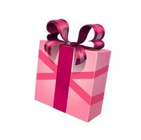 vacanza regalo scatola, presente avvolto con rosa arco vettore