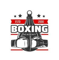 boxe sport icona, pugile guanti e punzonatura Borsa vettore