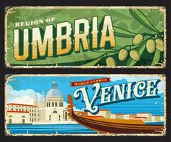 Venezia e umbria italiano regioni Vintage ▾ piatti vettore