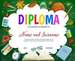 formazione scolastica cartone animato diploma con scuola Stazionario vettore