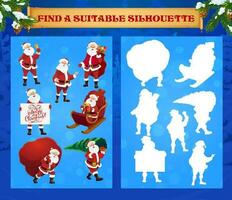 bambini gioco trova adatto silhouette cartone animato Santa vettore