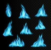 naturale gas ardente blu fiamme e fuoco fiammata vettore