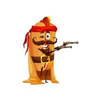 cartone animato divertente hot dog pirata veloce cibo personaggio vettore