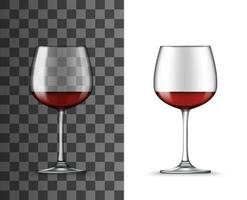 realistico 3d rosso vino nel bicchiere tazza, modello vettore