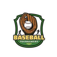 baseball squadra torneo icona con palla nel guanto vettore