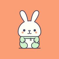 carino kawaii coniglio coniglietto cartone animato Pasqua cutevector illustrazione vettore