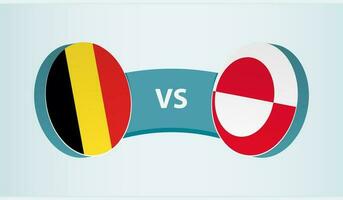 Belgio contro Groenlandia, squadra gli sport concorrenza concetto. vettore