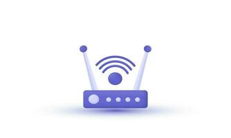 3d realistico vettore Internet Wi-Fi router illustrazione di moda icona moderno stile oggetto simboli illustrazione isolato su sfondo
