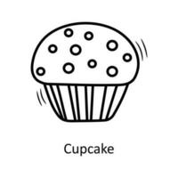 Cupcake vettore schema icona design illustrazione. Natale simbolo su bianca sfondo eps 10 file