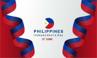 contento indipendenza giorno Filippine sfondo con Filippine bandiera vettore