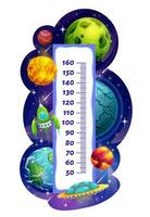 bambini altezza grafico crescita metro con galassia spazio vettore