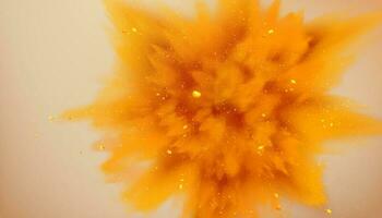 3d illustrazione di il colorato polvere con esplosione effetto su un arancia sfondo vettore