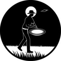 disco golf - minimalista e piatto logo - vettore illustrazione