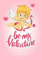 cartone animato Cupido. st San Valentino vettore cartolina o invito