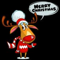 cartone animato Natale renna con rosso naso. vettore illustrazione