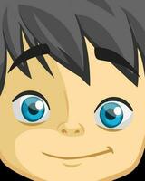 carino cartone animato ragazzo viso. vettore illustrazione di un' poco ragazzo viso avatar. ritratto di un' ragazzo sorridente