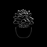 succulento, minimalista e semplice silhouette - vettore illustrazione