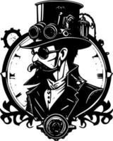 steampunk, nero e bianca vettore illustrazione