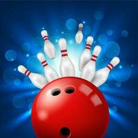 bowling palla sciopero nel perni 3d realistico vettore