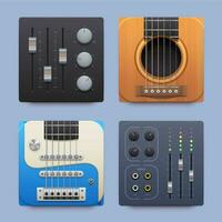 suono disco, musica suono impastatrice, chitarra App icona vettore