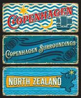copenhagen e nord Zelanda Danimarca Vintage ▾ piatto vettore