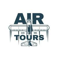 aria tour icona con Vintage ▾ elica aereo vettore
