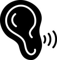 solido icona per orecchio riconoscimento vettore