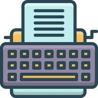 colore icona per macchina da scrivere vettore