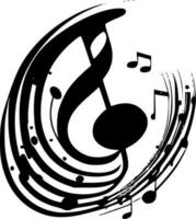 musica - nero e bianca isolato icona - vettore illustrazione